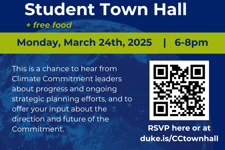 Climate Commitment Student Town Hall graphic - March 24 at 6 pm